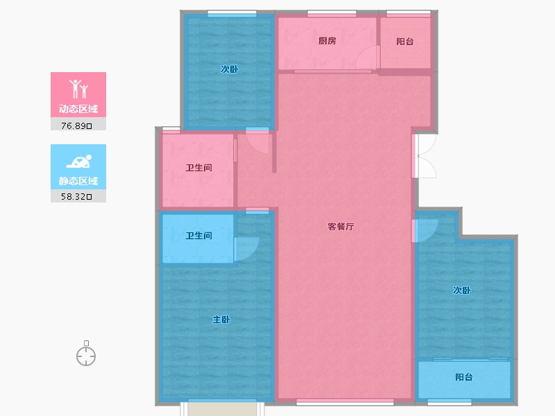 山东省-潍坊市-普兰方城-122.89-户型库-动静分区