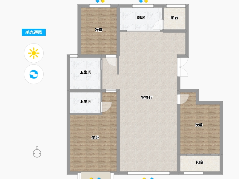 山东省-潍坊市-普兰方城-122.89-户型库-采光通风