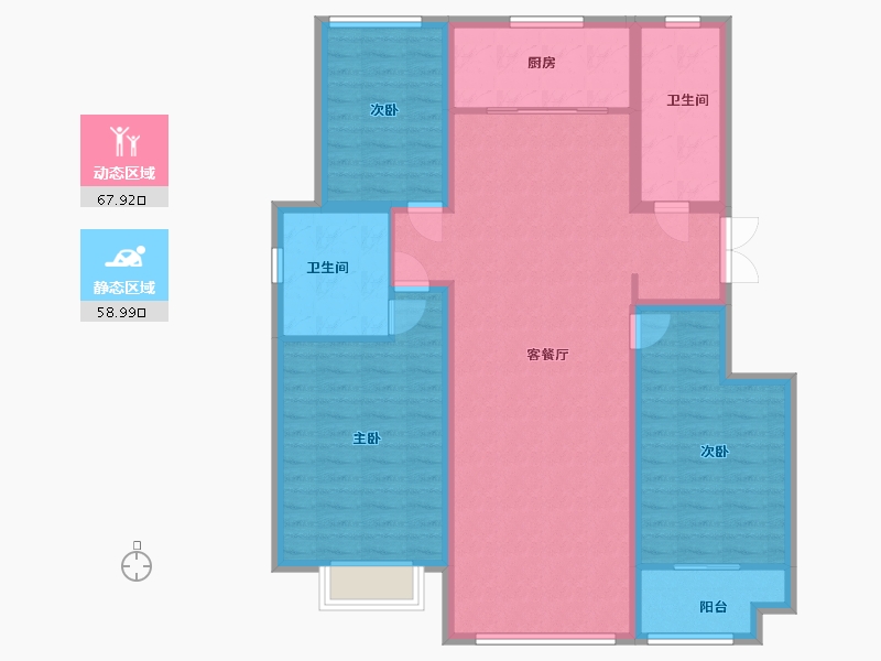 山东省-潍坊市-普兰方城-114.50-户型库-动静分区