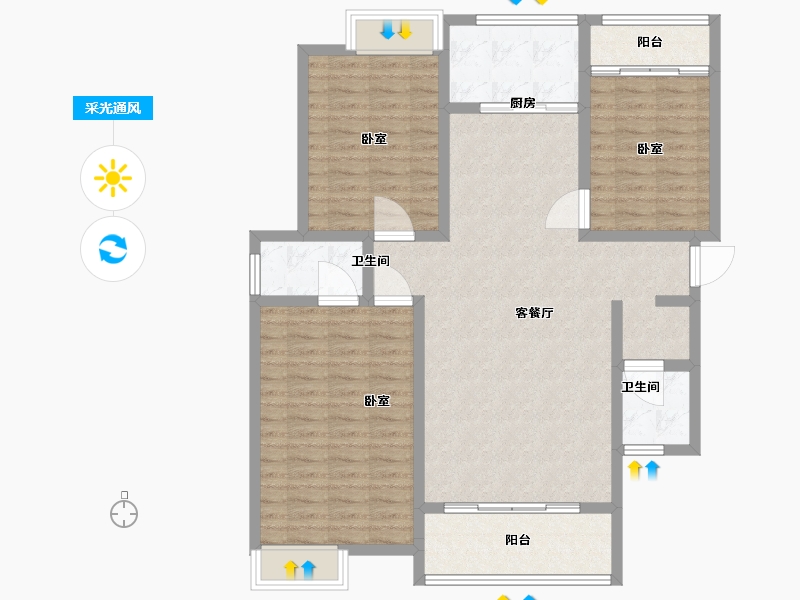 河南省-南阳市-仲景·康城壹品-112.01-户型库-采光通风