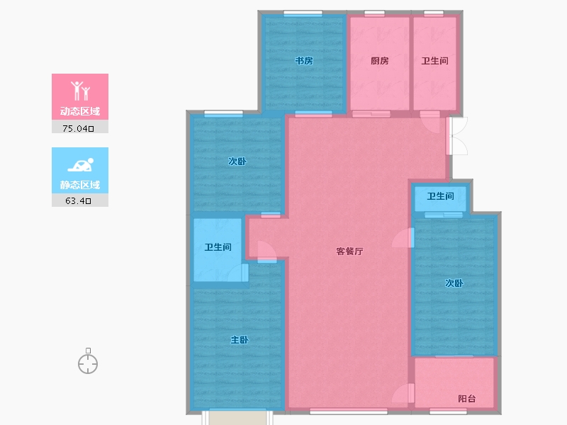 山东省-潍坊市-恒信·理想小镇-124.80-户型库-动静分区