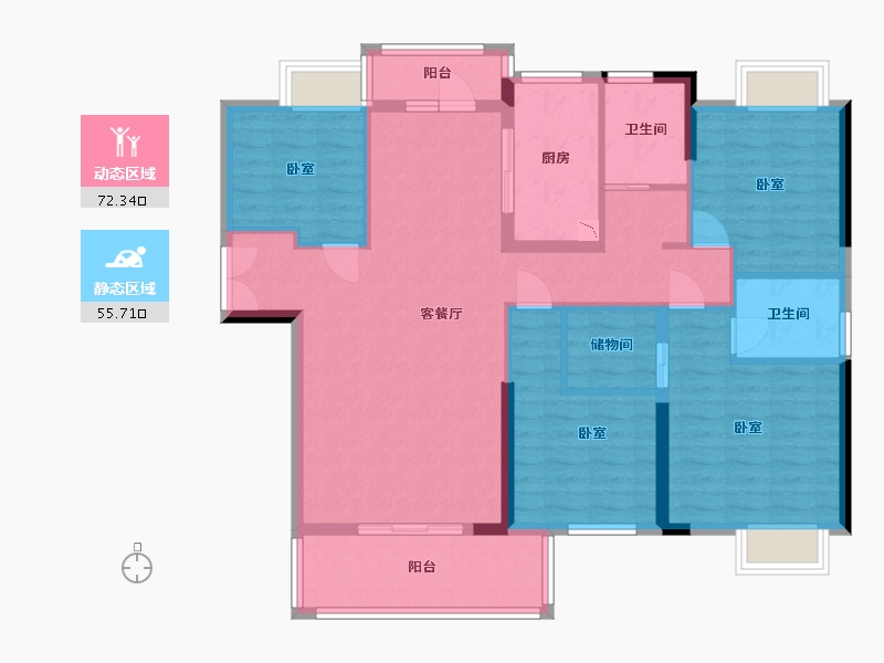 湖北省-武汉市-三和剑桥城-115.10-户型库-动静分区