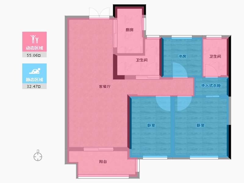 湖北省-十堰市-太学府-77.75-户型库-动静分区