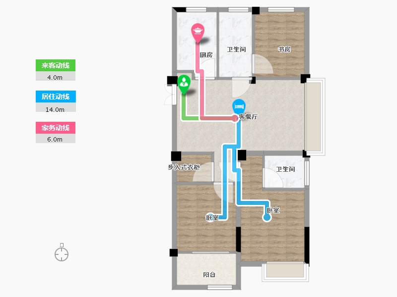 浙江省-宁波市-星港湾-90.01-户型库-动静线