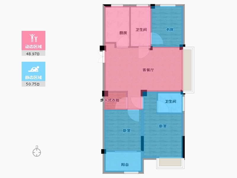 浙江省-宁波市-星港湾-90.01-户型库-动静分区