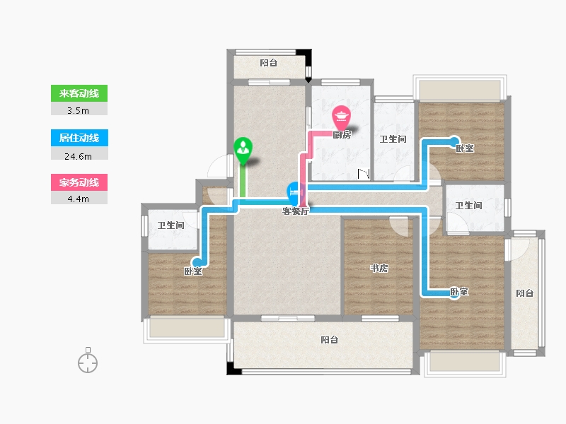 湖北省-黄冈市-泰禾富·凤凰府-125.69-户型库-动静线