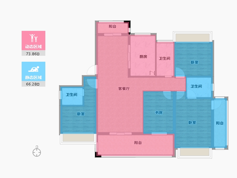 湖北省-黄冈市-泰禾富·凤凰府-125.69-户型库-动静分区