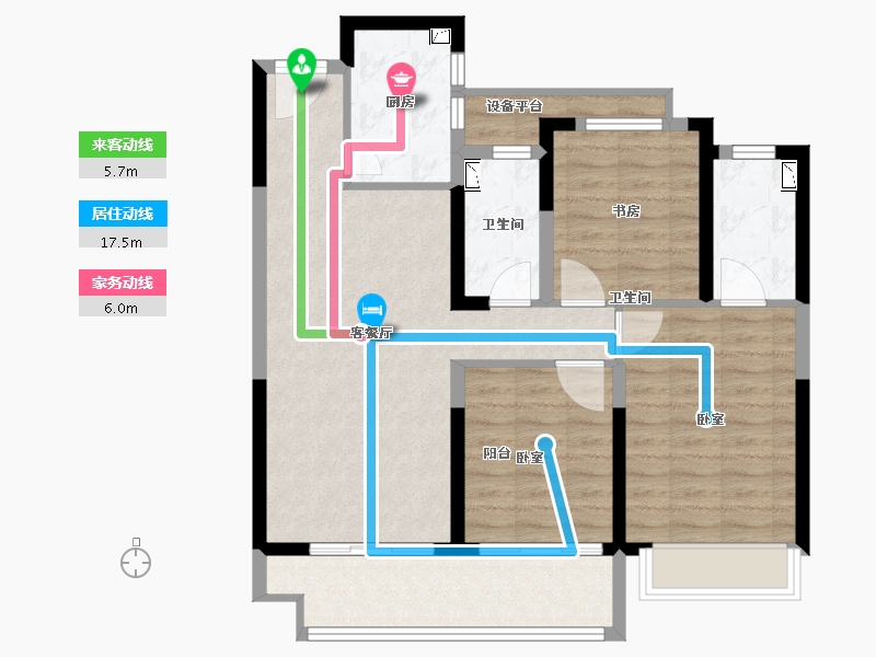 安徽省-宣城市-绿地广德城际空间站-86.00-户型库-动静线