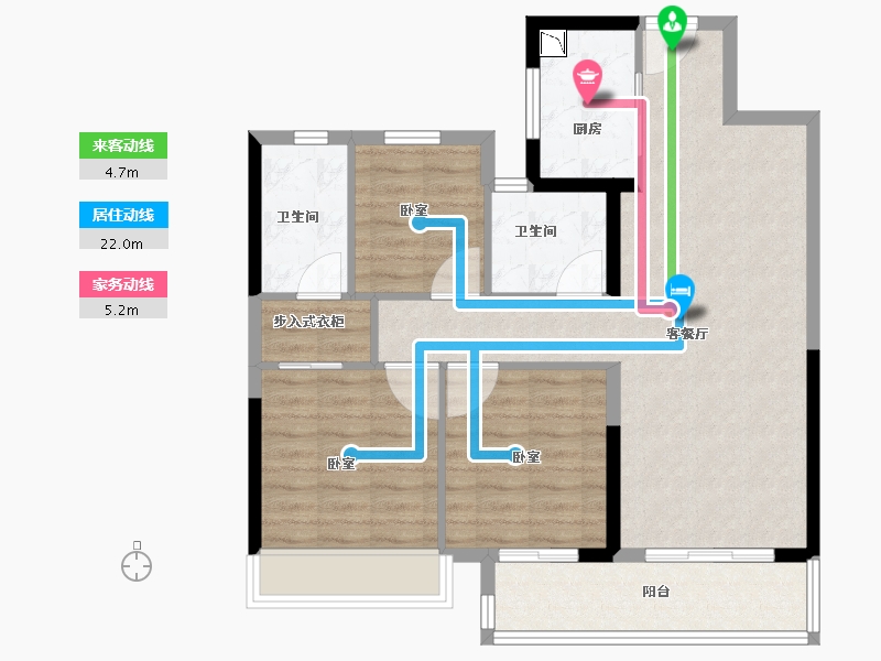 湖北省-宜昌市-融创学府壹号-84.00-户型库-动静线