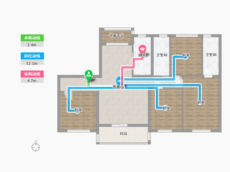 河南省-信阳市-信阳碧桂园-114.00-户型库-动静线