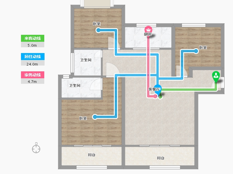 河南省-信阳市-四季花城·金桂园-100.10-户型库-动静线