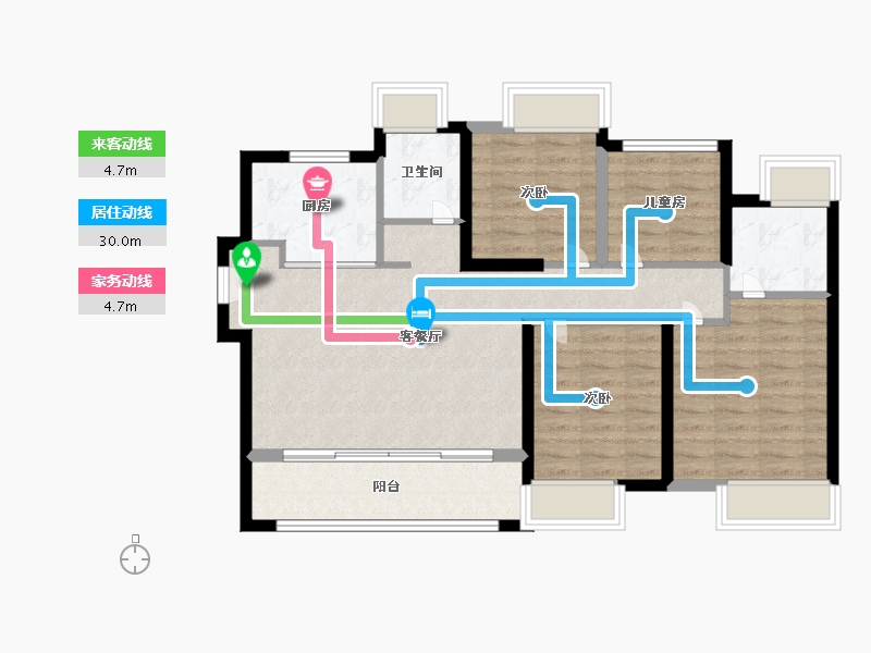 福建省-厦门市-中梁正荣府-86.08-户型库-动静线