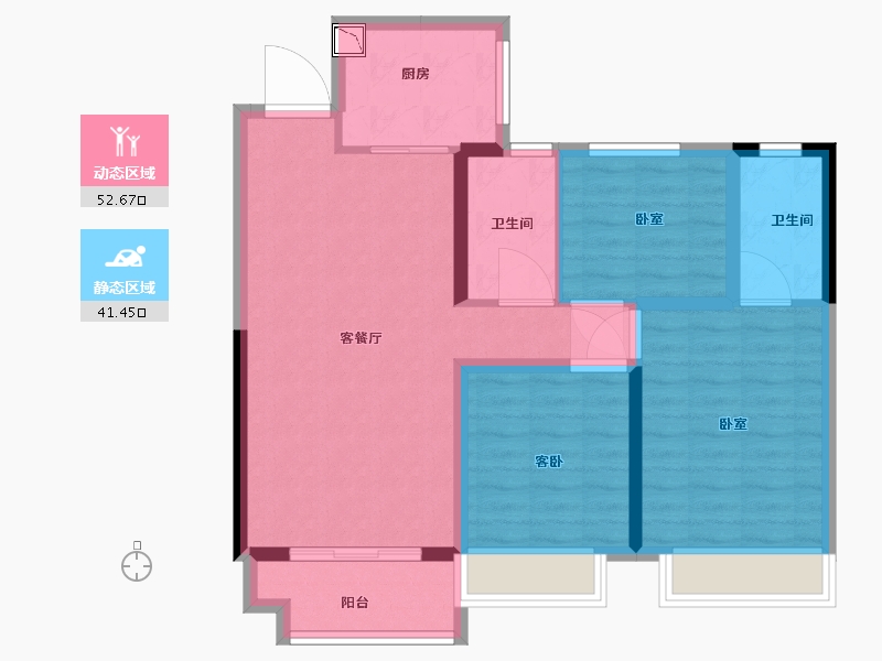 湖北省-黄石市-大冶·中梁首府-84.00-户型库-动静分区