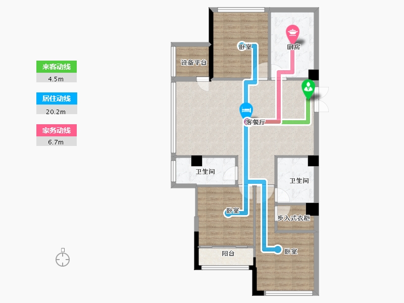 浙江省-宁波市-绿城深蓝公寓-98.01-户型库-动静线