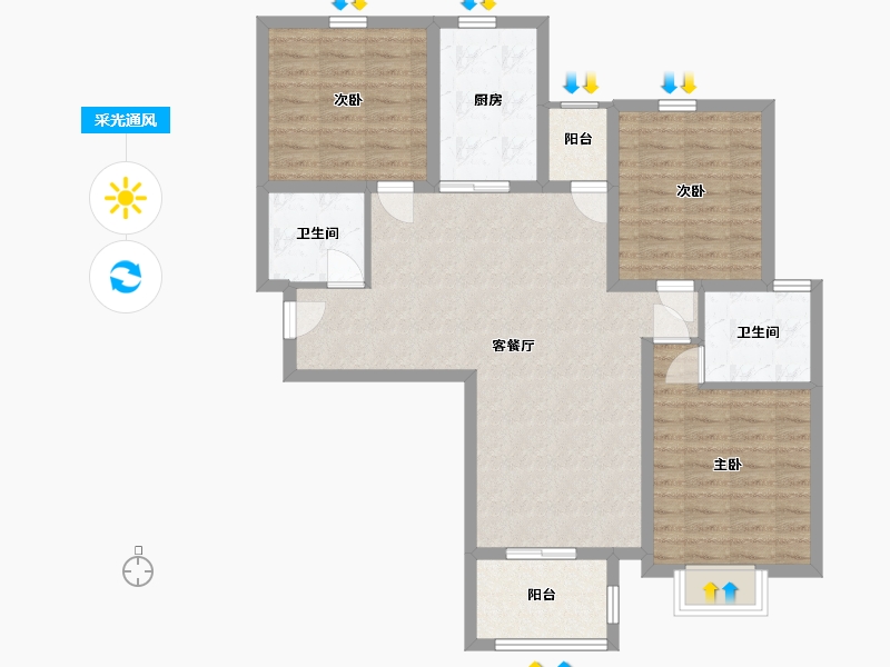 山东省-临沂市-鲁班国际-96.01-户型库-采光通风