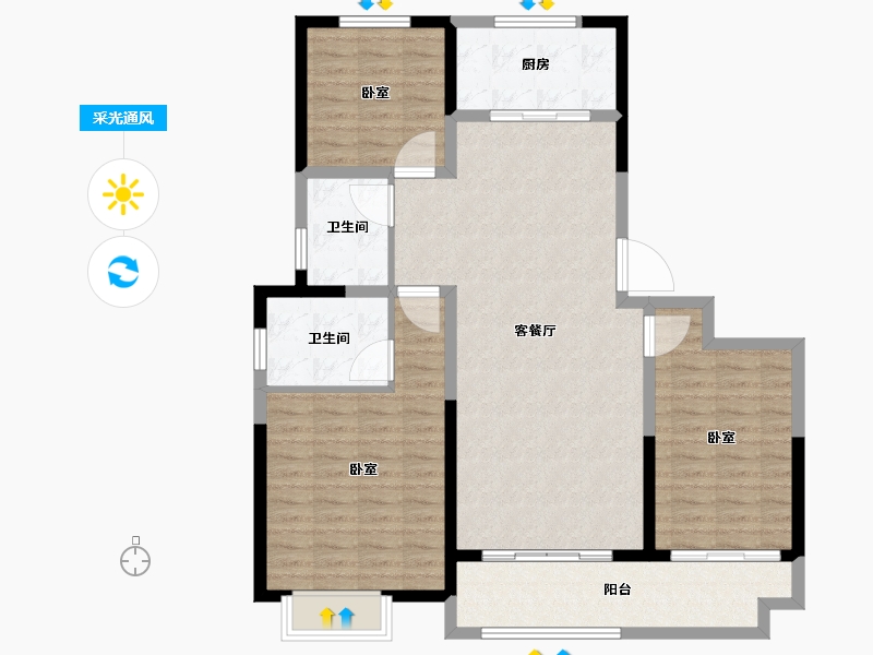 山东省-德州市-嘉诺学府-108.00-户型库-采光通风