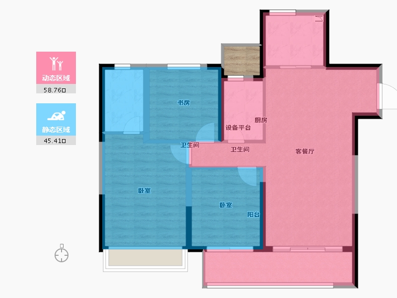 安徽省-宣城市-绿地广德城际空间站-96.01-户型库-动静分区