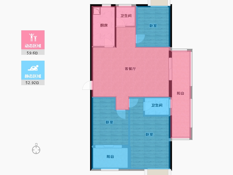 湖北省-黄冈市-御江半岛-101.75-户型库-动静分区