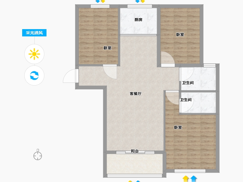 河南省-南阳市-菊城豪庭-97.01-户型库-采光通风