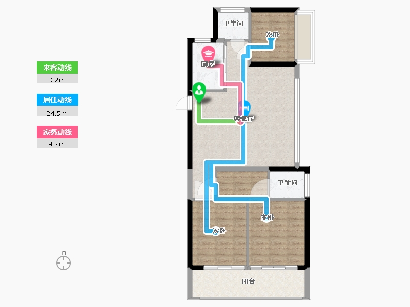 福建省-厦门市-聚龙美的君悦府-84.00-户型库-动静线