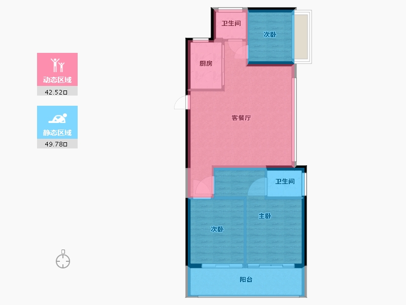 福建省-厦门市-聚龙美的君悦府-84.00-户型库-动静分区