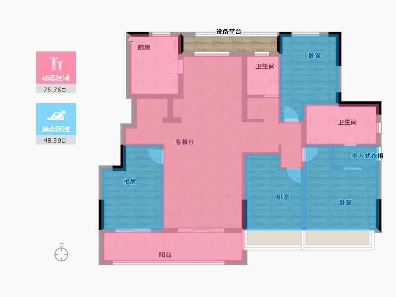 浙江省-绍兴市-宝能凤林府-113.99-户型库-动静分区