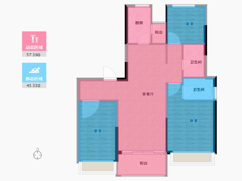 浙江省-宁波市-碧桂园幸福里-92.00-户型库-动静分区