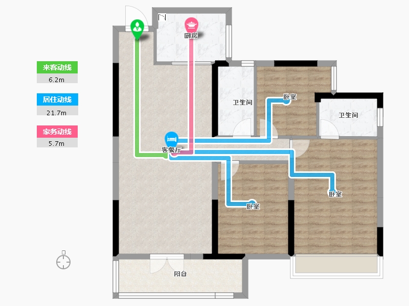 湖北省-咸宁市-当代云府-101.52-户型库-动静线