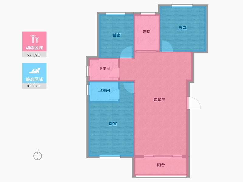 湖北省-黄冈市-城东一号-87.39-户型库-动静分区