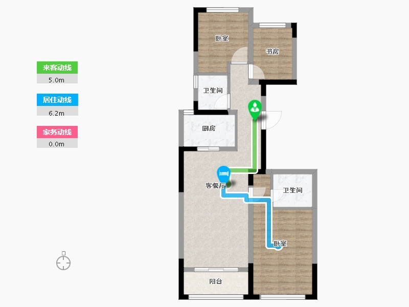 浙江省-金华市-秦王公馆-79.76-户型库-动静线