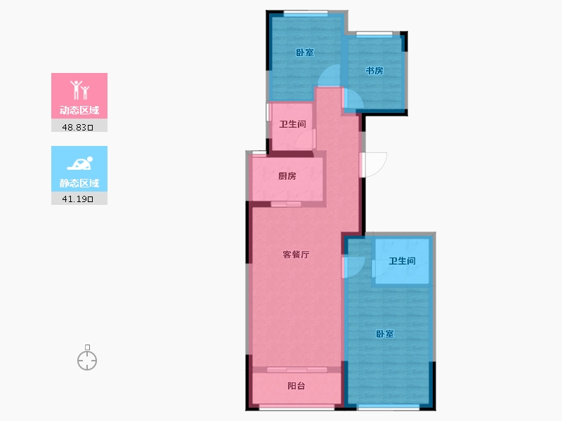 浙江省-金华市-秦王公馆-79.76-户型库-动静分区