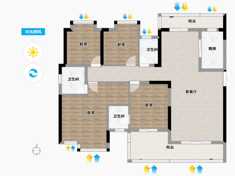 湖北省-宜昌市-房投领尚-126.07-户型库-采光通风