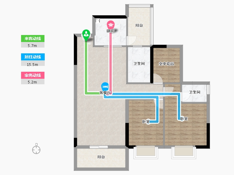 湖南省-湘潭市-银港国际-93.63-户型库-动静线