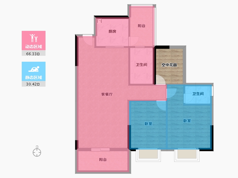 湖南省-湘潭市-银港国际-93.63-户型库-动静分区