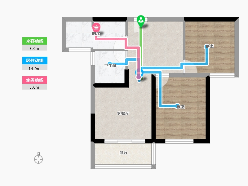 湖北省-十堰市-芳华里-55.71-户型库-动静线