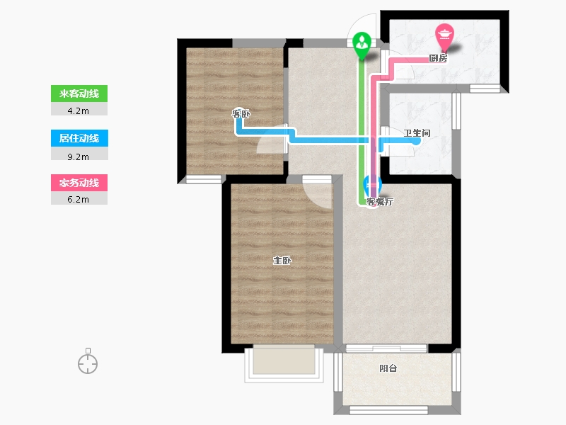 江苏省-宿迁市-建屋明日星城-63.00-户型库-动静线