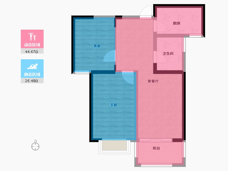 江苏省-宿迁市-建屋明日星城-63.00-户型库-动静分区