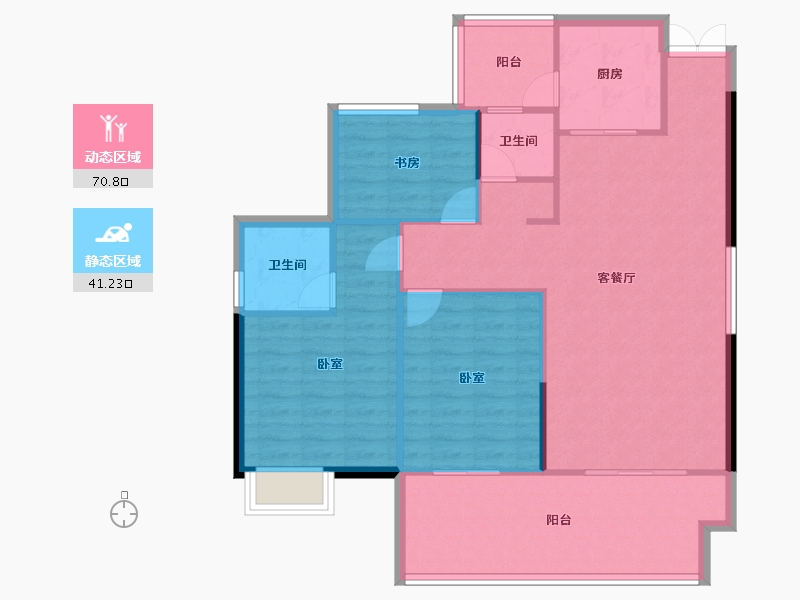 湖南省-株洲市-神骅白金汉宫-102.96-户型库-动静分区