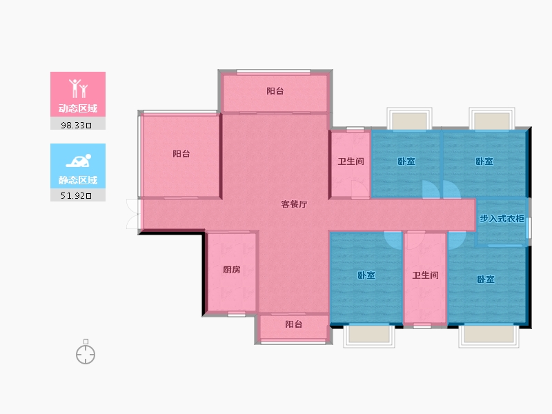 湖南省-株洲市-神骅白金汉宫-138.31-户型库-动静分区