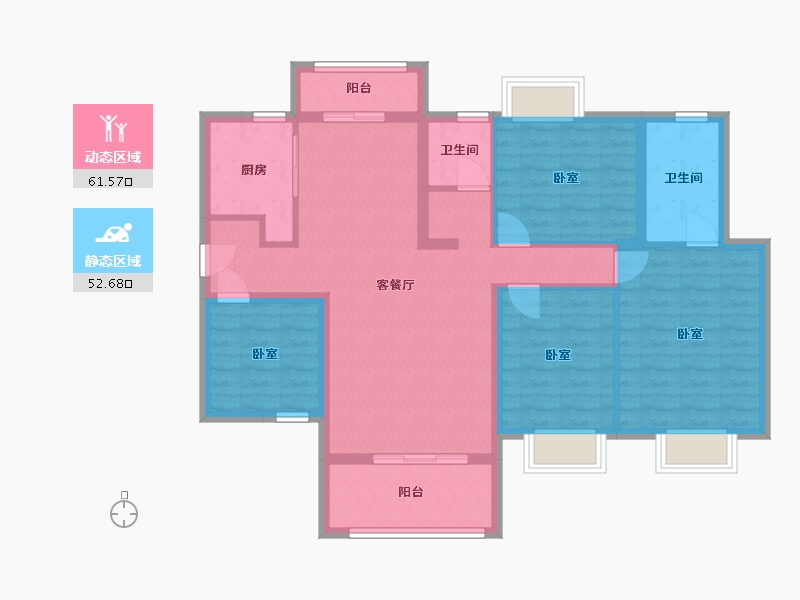 湖南省-湘潭市-吉润华府-102.07-户型库-动静分区