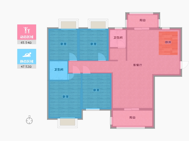 湖南省-湘潭市-吉润华府-101.53-户型库-动静分区