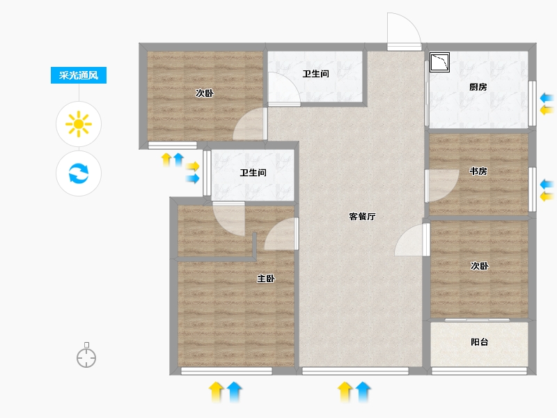 福建省-厦门市-中骏天禧-108.01-户型库-采光通风