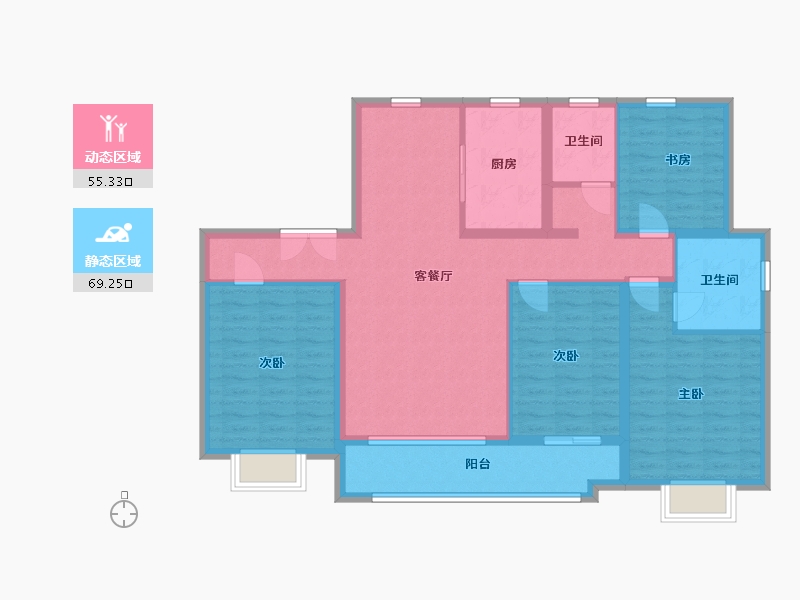 山东省-临沂市-鲁商知春湖-112.00-户型库-动静分区