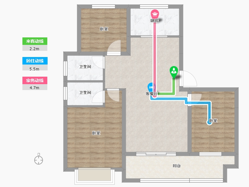 山东省-德州市-大业·锦绣景园-89.15-户型库-动静线