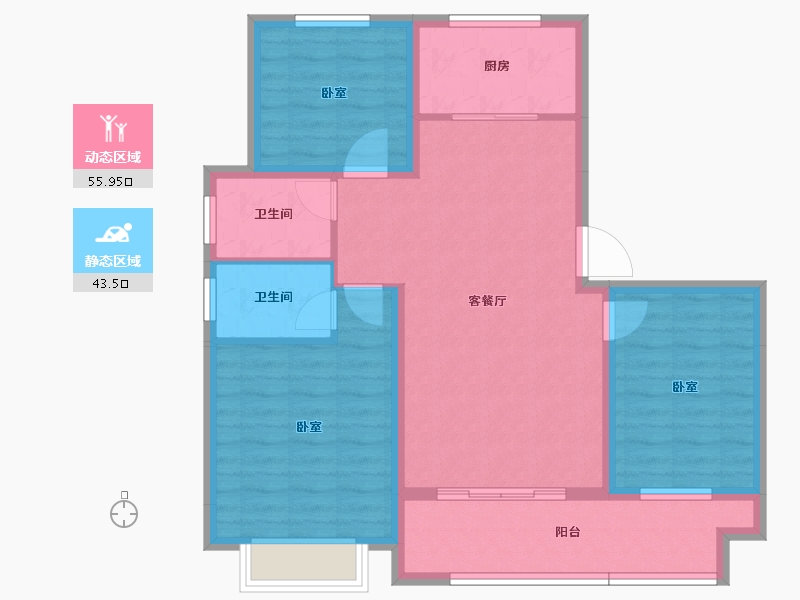 山东省-德州市-大业·锦绣景园-89.15-户型库-动静分区