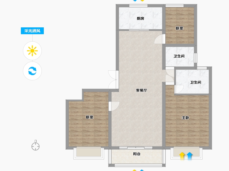 江苏省-宿迁市-广博丽景湾-100.00-户型库-采光通风