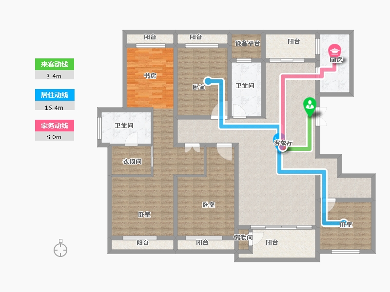 河南省-郑州市-豫发国园-160.34-户型库-动静线