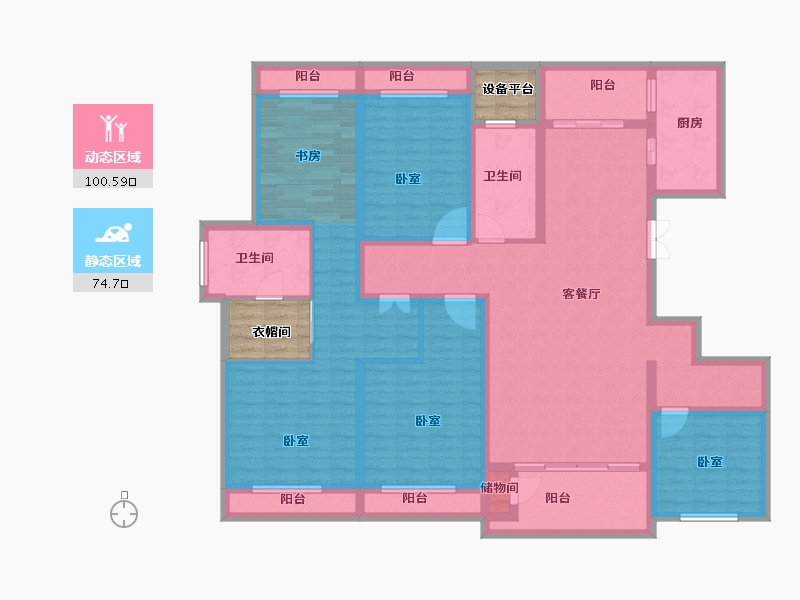 河南省-郑州市-豫发国园-160.34-户型库-动静分区