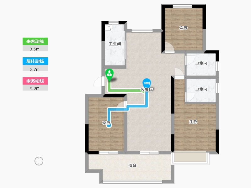 安徽省-蚌埠市-翰林府-102.88-户型库-动静线