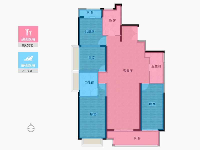 河南省-郑州市-正弘·青云筑-146.00-户型库-动静分区